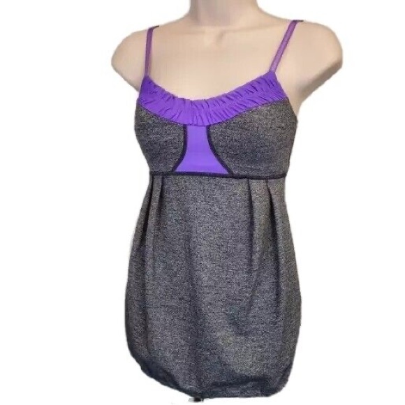 Lululemon Yogi Dance Top in Heathered Black & Lilac. Size 4. Pristine Condition. - Picture 2 of 5